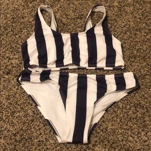 Shein striped swimsuit set